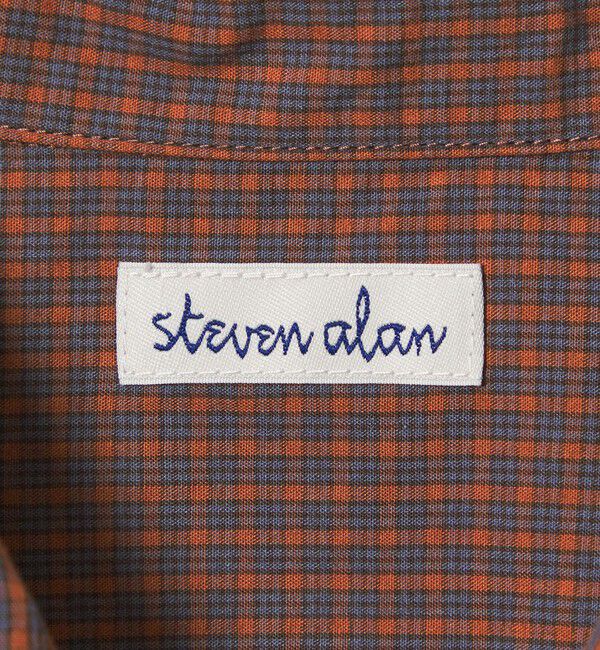 STEVEN ALAN「＜Steven Alan＞ オーガニックコットン チェック ジップ プルオーバー ショートスリーブ シャツ」|シャツ・ブラウス|