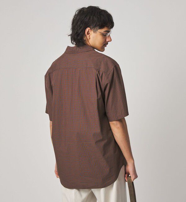 STEVEN ALAN「＜Steven Alan＞ オーガニックコットン チェック ジップ プルオーバー ショートスリーブ シャツ」|シャツ・ブラウス|