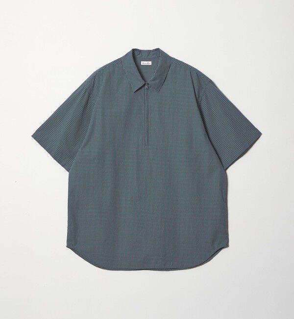 STEVEN ALAN「＜Steven Alan＞ オーガニックコットン チェック ジップ プルオーバー ショートスリーブ シャツ」|シャツ・ブラウス|ROYAL