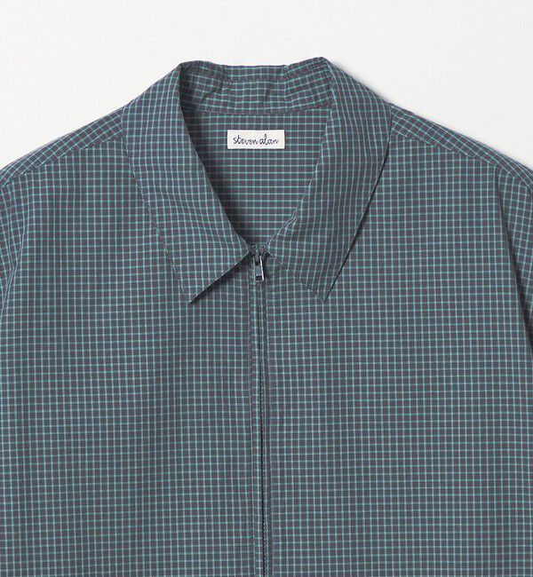 STEVEN ALAN「＜Steven Alan＞ オーガニックコットン チェック ジップ プルオーバー ショートスリーブ シャツ」|シャツ・ブラウス|