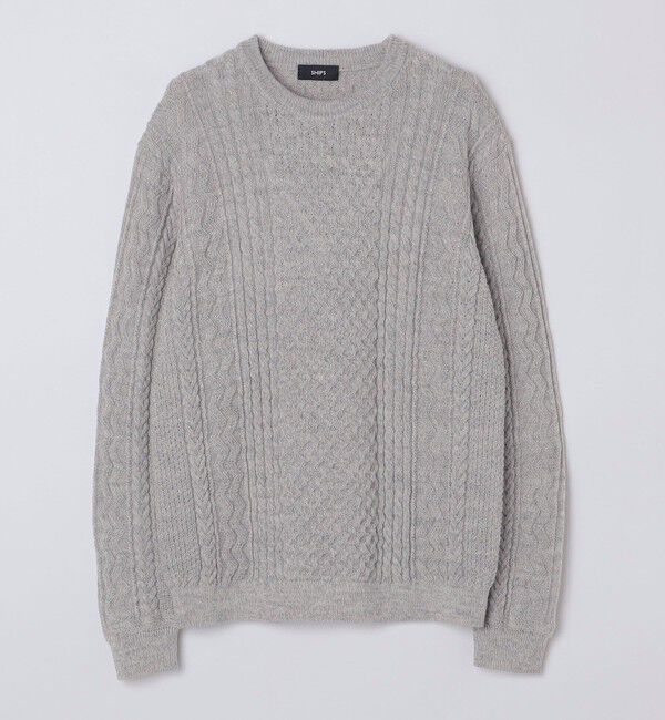 SHIPS「SHIPS:〈手洗い可能〉ランダム アラン クルーネック プルオーバー ニット」|ニット・セーター|