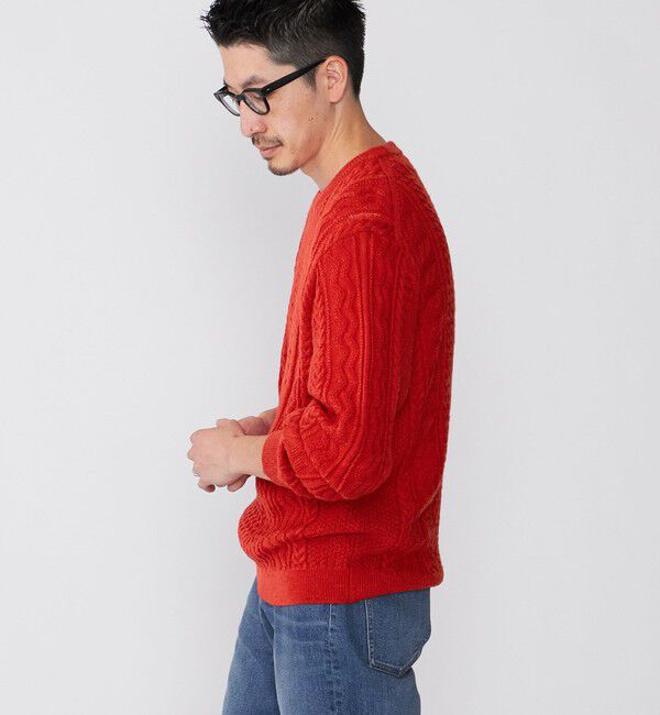 SHIPS「SHIPS:〈手洗い可能〉ランダム アラン クルーネック プルオーバー ニット」|ニット・セーター|