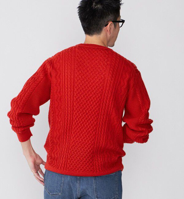 SHIPS「SHIPS:〈手洗い可能〉ランダム アラン クルーネック プルオーバー ニット」|ニット・セーター|