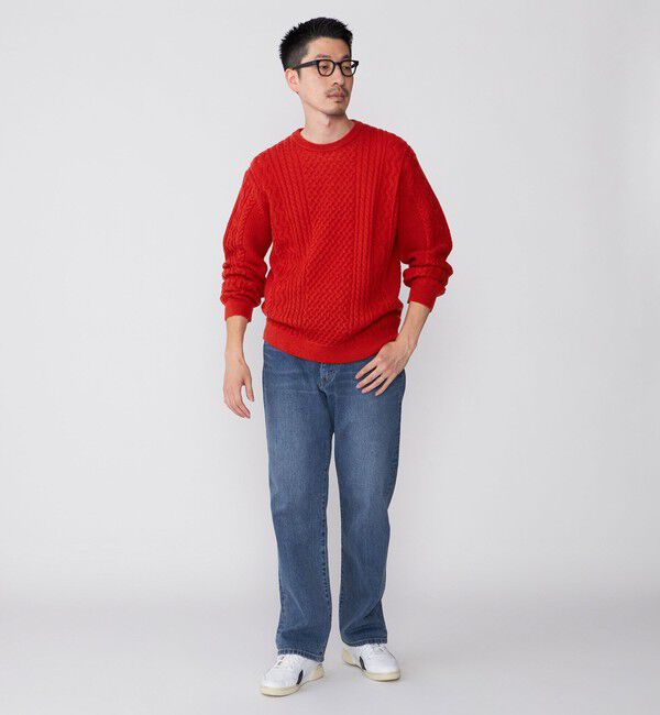 SHIPS「SHIPS:〈手洗い可能〉ランダム アラン クルーネック プルオーバー ニット」|ニット・セーター|