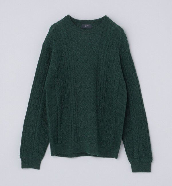 SHIPS「SHIPS:〈手洗い可能〉ランダム アラン クルーネック プルオーバー ニット」|ニット・セーター|