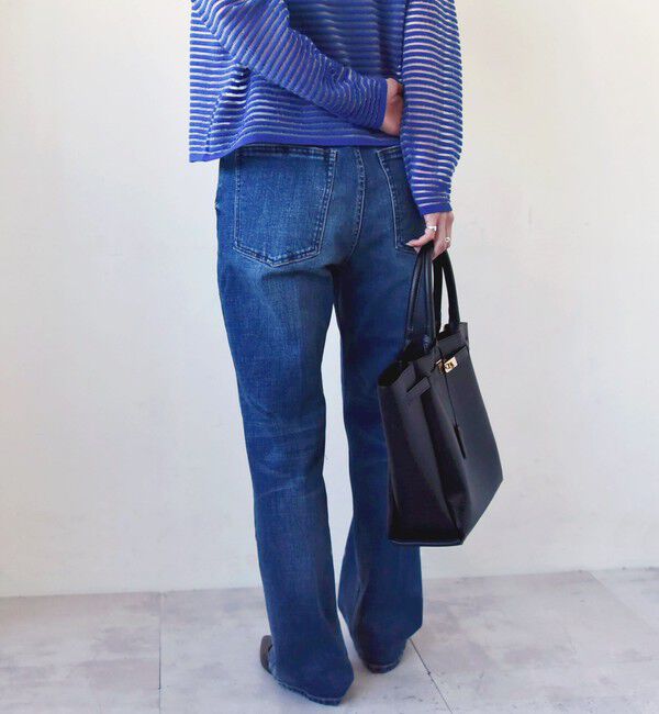 quaranciel「quaranciel:〈洗濯機可能〉セミフレア デニム パンツ」|デニム|