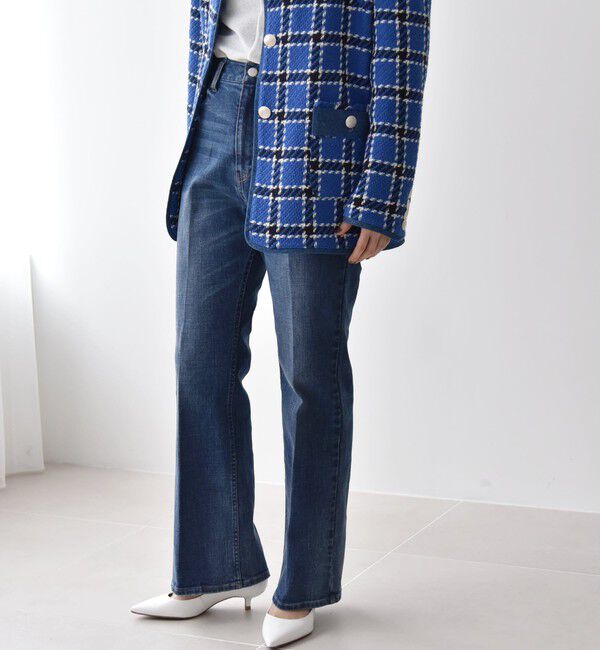 quaranciel「quaranciel:〈洗濯機可能〉セミフレア デニム パンツ」|デニム|