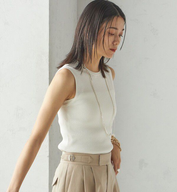 SHIPS for women「〈手洗い可能〉ラメ ノースリーブ ニット」|ニット・セーター|