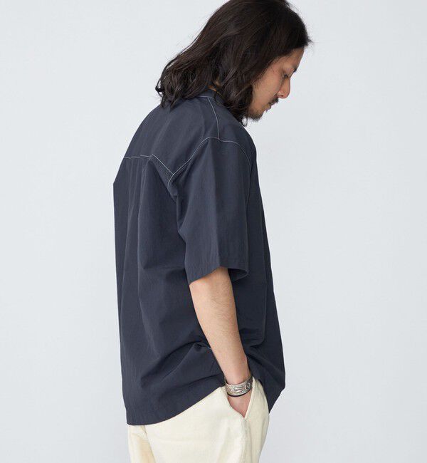 SHIPS「SHIPS: ナイロン ステッチ オープンカラー シャツ」|シャツ・ブラウス|