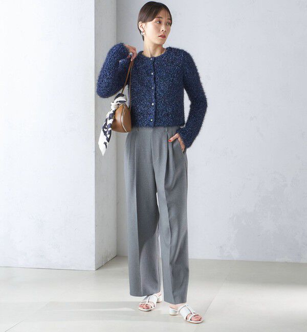 SHIPS for women「〈手洗い可能〉ラメ ニット 配色 カーディガン」|カーディガン|