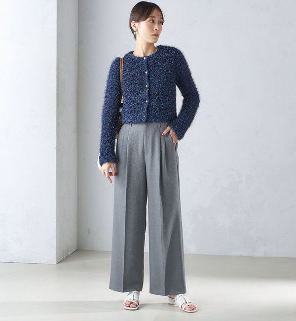 SHIPS for women「〈手洗い可能〉ラメ ニット 配色 カーディガン」|カーディガン|