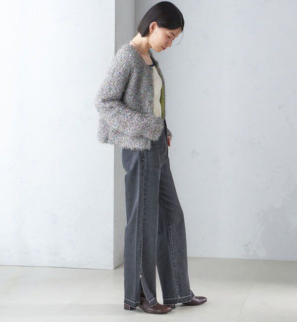 SHIPS for women「〈手洗い可能〉ラメ ニット 配色 カーディガン」|カーディガン|