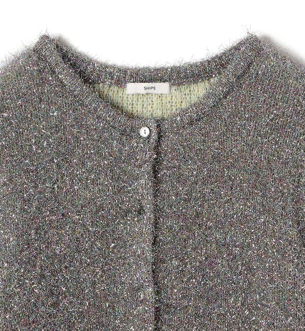 SHIPS for women「〈手洗い可能〉ラメ ニット 配色 カーディガン」|カーディガン|