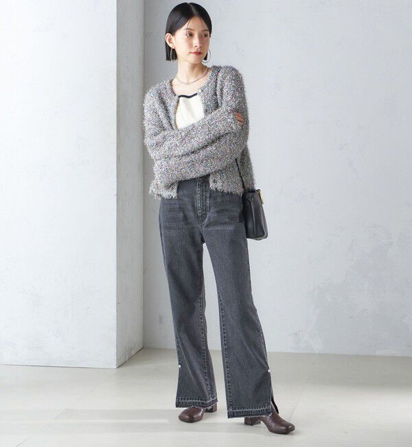 SHIPS for women「〈手洗い可能〉ラメ ニット 配色 カーディガン」|カーディガン|