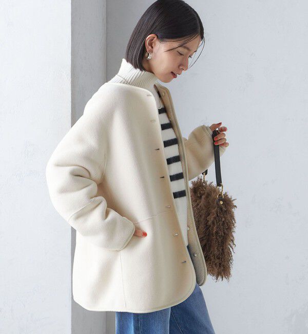 SHIPS for women「〈手洗い可能〉リバーシブル ボア &times; フリース ブルゾン」|ブルゾン・スタジャン|