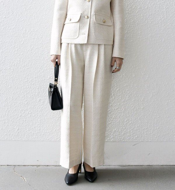 SHIPS any「SHIPS any: ツイード タック セミワイド パンツ［NAVY BLUE］」|その他|