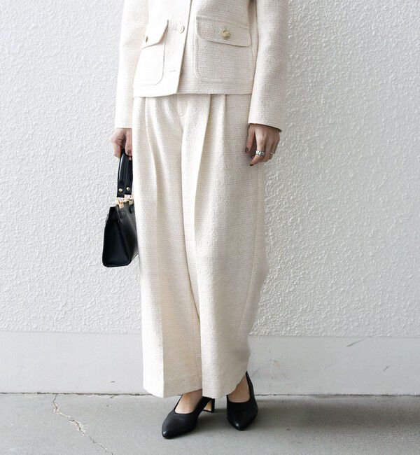 SHIPS any「SHIPS any: ツイード タック セミワイド パンツ［NAVY BLUE］」|その他|