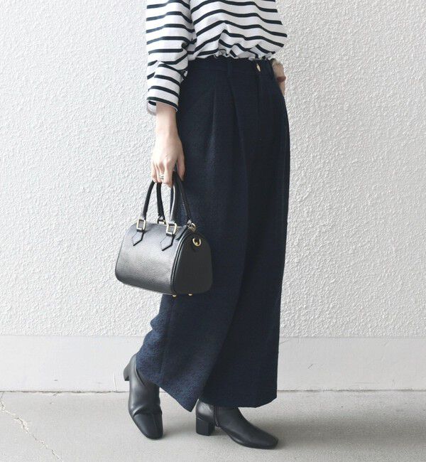 SHIPS any「SHIPS any: ツイード タック セミワイド パンツ［NAVY BLUE］」|その他|ネイビー