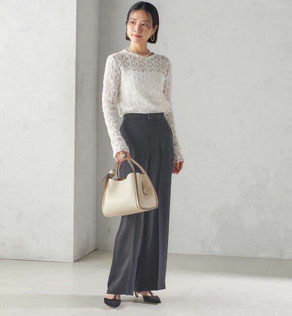 SHIPS for women「〈手洗い可能〉ラッセル レース クルーネック カットソー」|Tシャツ・カットソー|