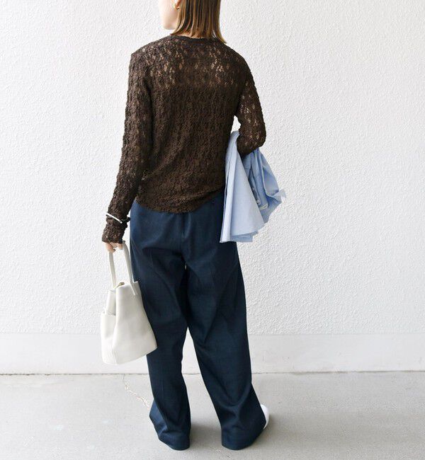 SHIPS for women「〈手洗い可能〉ラッセル レース クルーネック カットソー」|Tシャツ・カットソー|