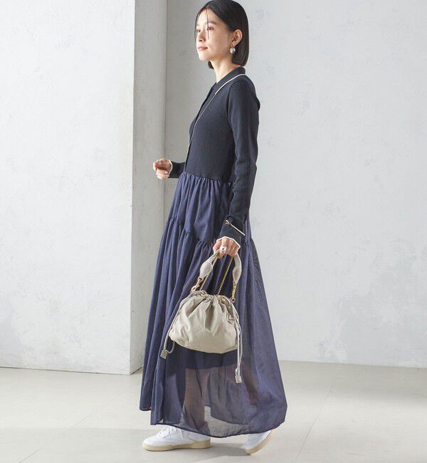 SHIPS for women「〈手洗い可能〉ポロ 衿 シアー ティアード ワンピース」|ワンピース|