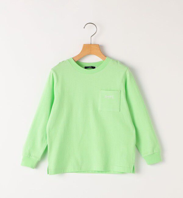 SHIPS KIDS「SHIPS KIDS:100～130cm / SHIPS ロゴ 長袖 TEE」|Tシャツ・カットソー|ライトグリーン