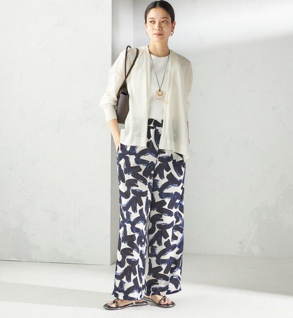 SHIPS for women「〈手洗い可能〉18G フィルミーコットン Vネック 1ボタン カーディガン」|カーディガン|