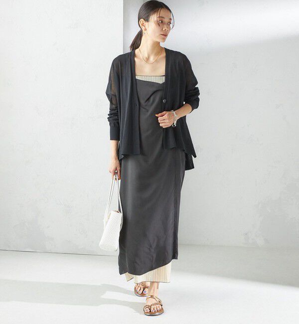 SHIPS for women「〈手洗い可能〉18G フィルミーコットン Vネック 1ボタン カーディガン」|カーディガン|