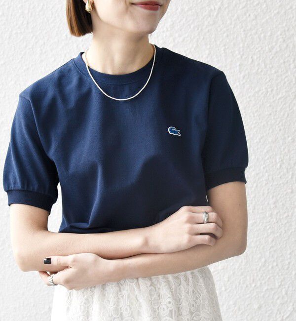 SHIPS any「【SHIPS any別注】LACOSTE:〈洗濯機可能〉PIQUE クルーネック Tシャツ 26SS」|Tシャツ・カットソー|ネイビー