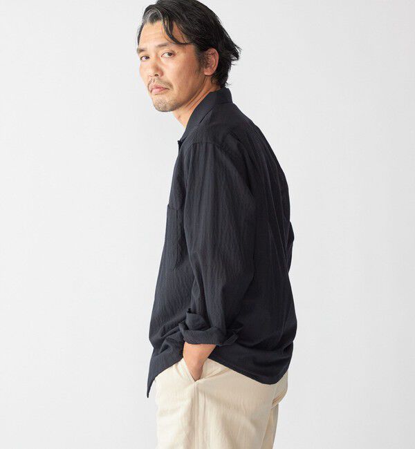 SHIPS「Southwick: Gate Label TW エンボス ロングスリーブ キャンプシャツ」|シャツ・ブラウス|