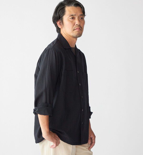 SHIPS「Southwick: Gate Label TW エンボス ロングスリーブ キャンプシャツ」|シャツ・ブラウス|