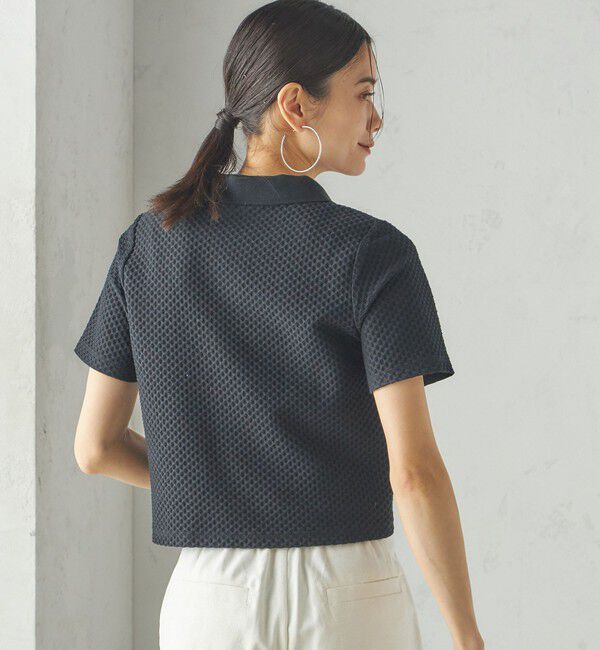 SHIPS for women「小泉里子コラボ:シャーリング ジャカード ポロ」|ポロシャツ|