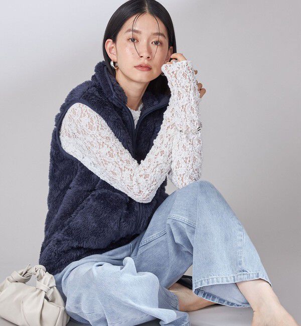 SHIPS for women「【一部WEB限定 / SHIPS別注】Champion:〈洗濯機可能〉フリース ベスト」|ベスト・ジレ|