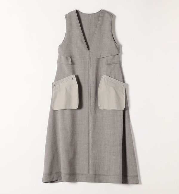 quaranciel「quaranciel:〈洗濯機可能〉ウーステッド ステッチワーク ポケット フレア Vネック ワンピース」|ワンピース|