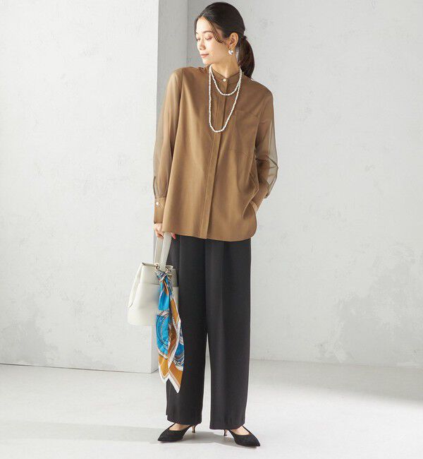 SHIPS for women「〈手洗い可能〉シアー 袖 ポケット デザイン シャツ」|シャツ・ブラウス|