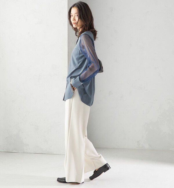 SHIPS for women「〈手洗い可能〉シアー 袖 ポケット デザイン シャツ」|シャツ・ブラウス|