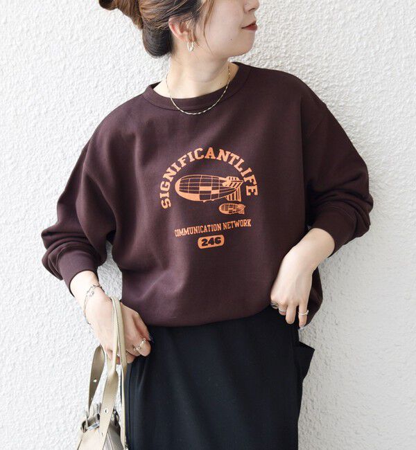 SHIPS any「【SHIPS any別注】THE KNiTS:〈洗濯機可能〉ロゴ プリント スウェット」|Tシャツ・カットソー|