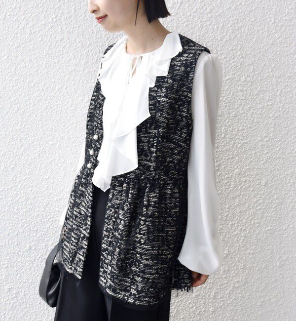 SHIPS for women「【SHIPS別注】troisiemeCHACO: チュール ジレ（セレモニー対応可）」|ベスト・ジレ|