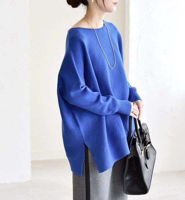 quaranciel「quaranciel:〈洗濯機可能〉ボートネック ワイド ニット プルオーバー」|ニット・セーター|