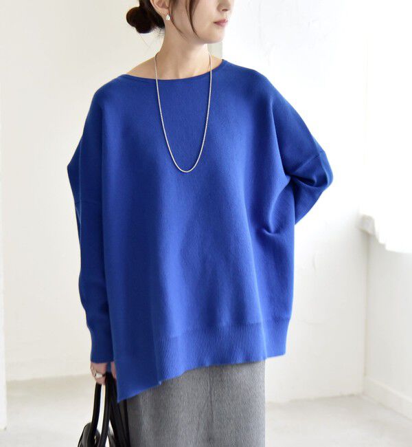 quaranciel「quaranciel:〈洗濯機可能〉ボートネック ワイド ニット プルオーバー」|ニット・セーター|