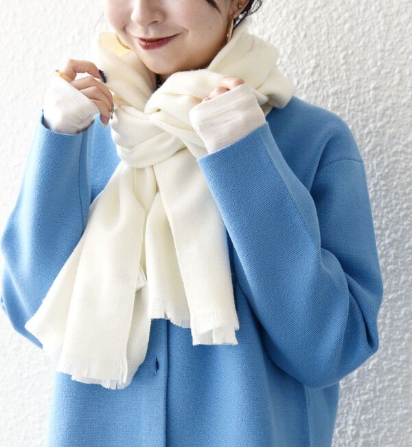 SHIPS any「SHIPS any: サープラスヤーン ウール カシミヤ ストール◇」|マフラー|オフホワイト