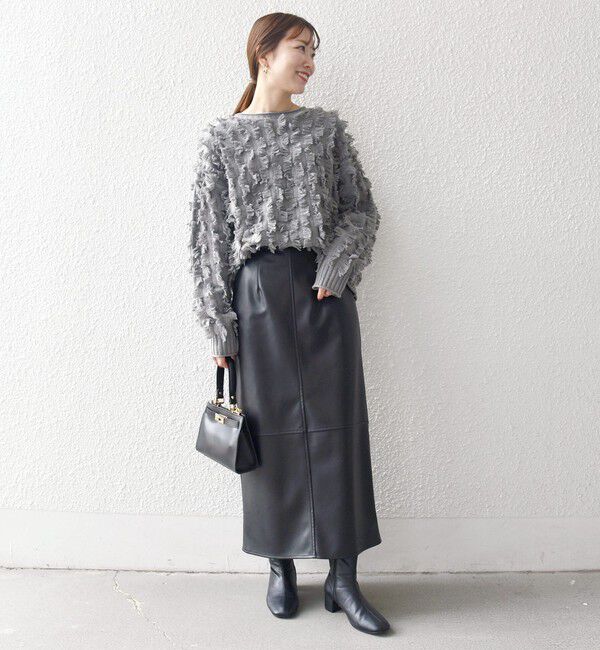 SHIPS any「SHIPS any:〈手洗い可能〉フリンジ デザイン ニット プルオーバー」|ニット・セーター|