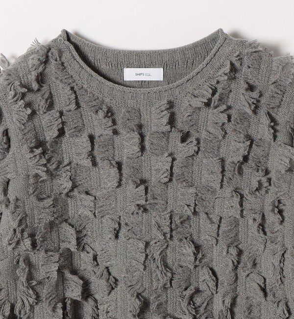 SHIPS any「SHIPS any:〈手洗い可能〉フリンジ デザイン ニット プルオーバー」|ニット・セーター|