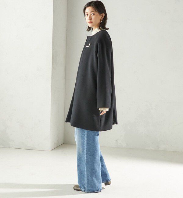 SHIPS for women「Pure SUPER100 ノーカラー コート」|ノーカラーコート|
