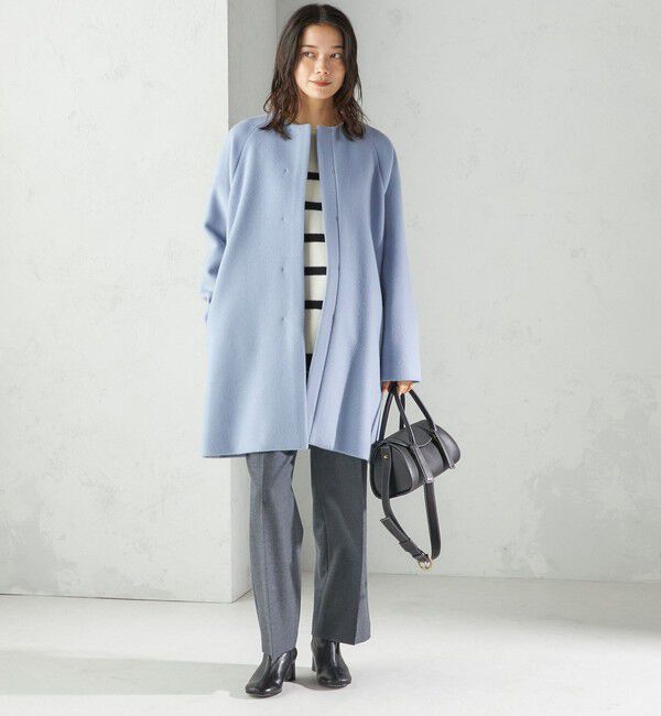 SHIPS for women「Pure SUPER100 ノーカラー コート」|ノーカラーコート|