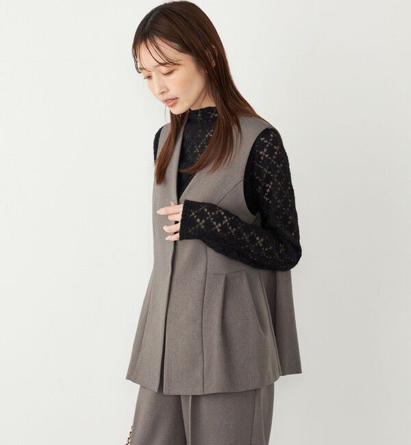 SHIPS Colors 「SHIPS Colors:〈手洗い可能〉ウールライク ペプラムベスト 2（セットアップ対応可能）◇」|ベスト・ジレ|