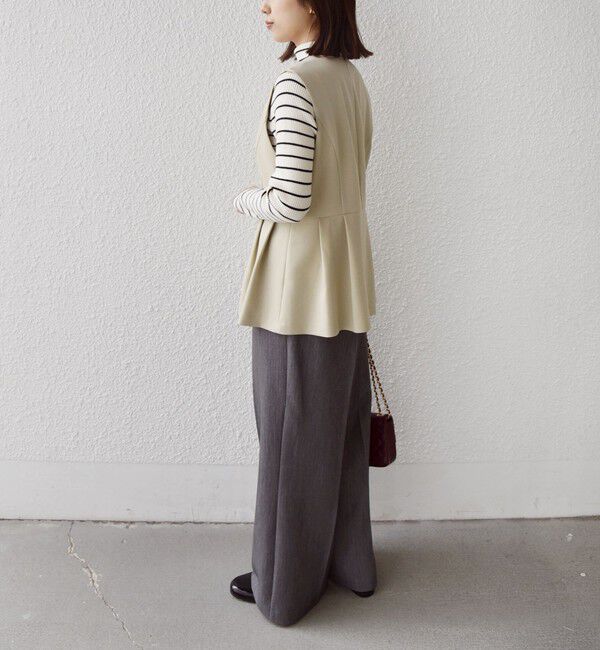 SHIPS Colors 「SHIPS Colors:〈手洗い可能〉ウールライク ペプラムベスト 2（セットアップ対応可能）◇」|ベスト・ジレ|