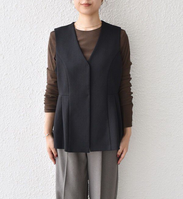 SHIPS Colors 「SHIPS Colors:〈手洗い可能〉ウールライク ペプラムベスト 2（セットアップ対応可能）◇」|ベスト・ジレ|