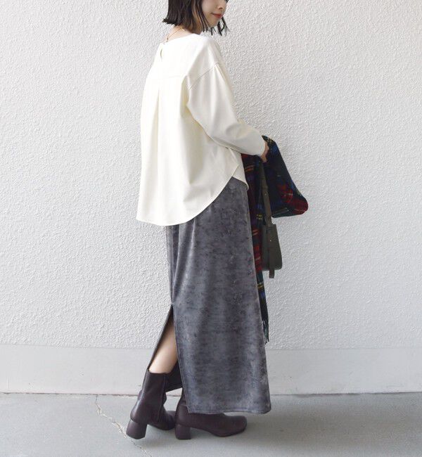 SHIPS for women「〈手洗い可能〉両面起毛 裾 ラウンド デザイン プルオーバー」|シャツ・ブラウス|