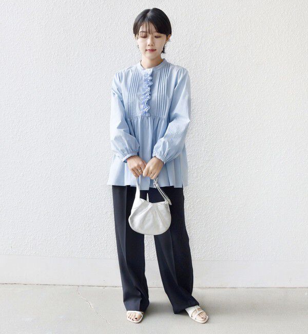 SHIPS for women「【WEB限定】〈手洗い可能〉フリル 刺繍 ペプラム ブラウス」|シャツ・ブラウス|